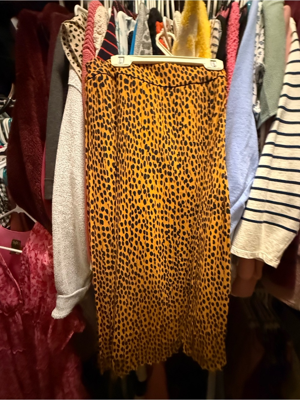 J. Crew Leopard-Print Midi Skirt in Mustard and Black